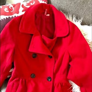 H&M Red Pea Coat! 🌹