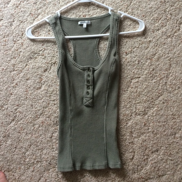 Slim Fit Olive Green Tank Top - Picture 1 of 1