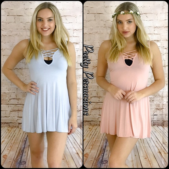 CLEARANCE‼️ Ballerina Lace Up Blue Layering Tunic - Picture 4 of 8