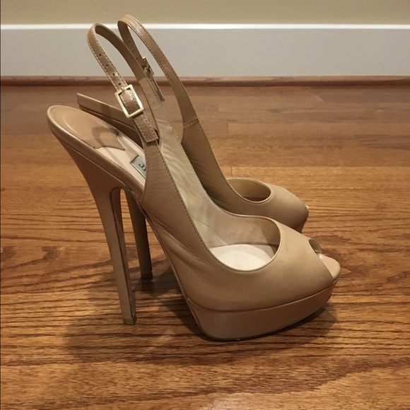 SOLD Jimmy Choo Nude Ultrahigh Slingbacks Heels - Picture 2 of 4