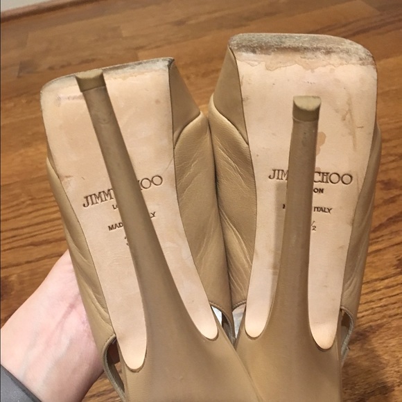 SOLD Jimmy Choo Nude Ultrahigh Slingbacks Heels - Picture 4 of 4