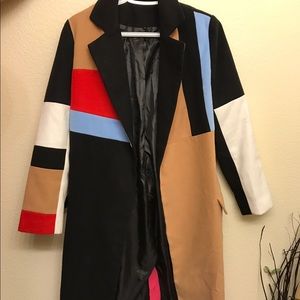 Color blocking coat