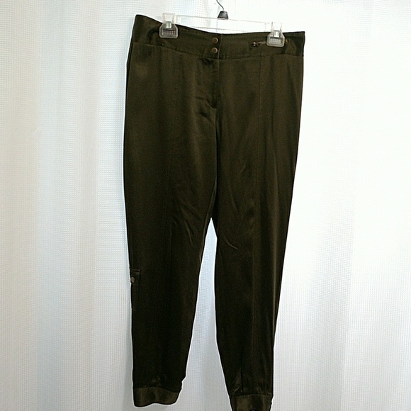 100 % silk cuffed pants