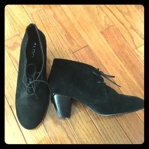 ALDO black lace up booties