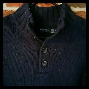 Navy blue men's Nautica knit wool sweater