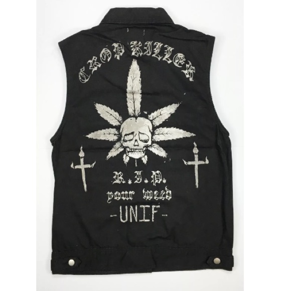 NWT Medium UNIF Black Denim Vest - Picture 4 of 4