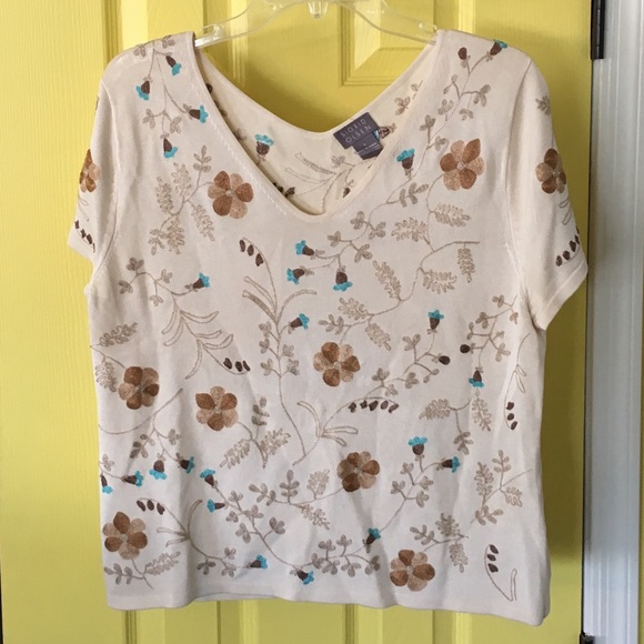 Embroidered Sweater Top