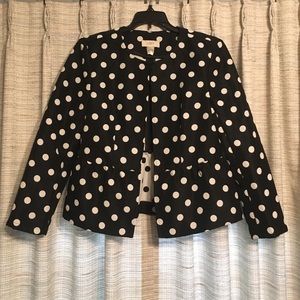 LOFT Polka Dot Peplum Blazer