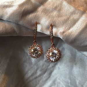 Swarovski crystal and rose gold earrings