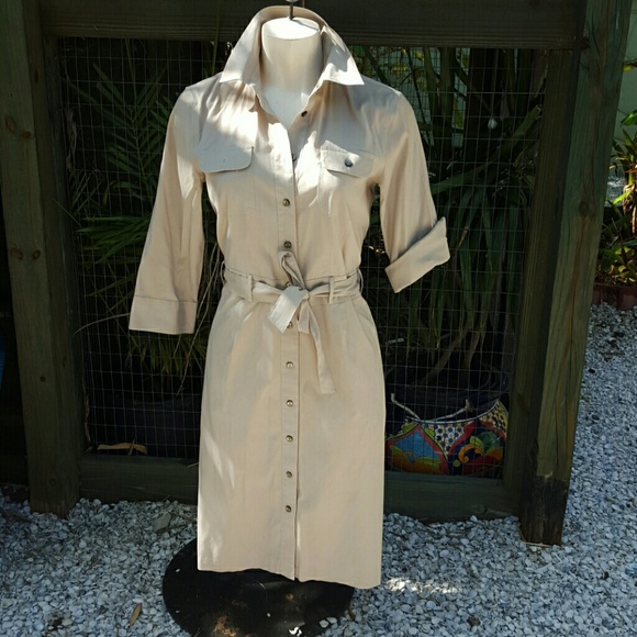 Khaki trench dress