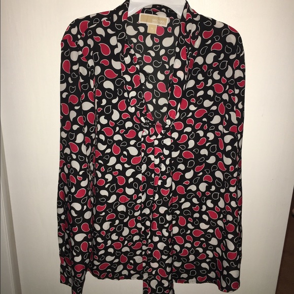 Michael Kors button down top with front tie.