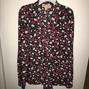 Michael Kors button down top with front tie.