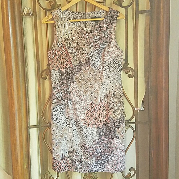 NWOT Peacock Geometric print dress