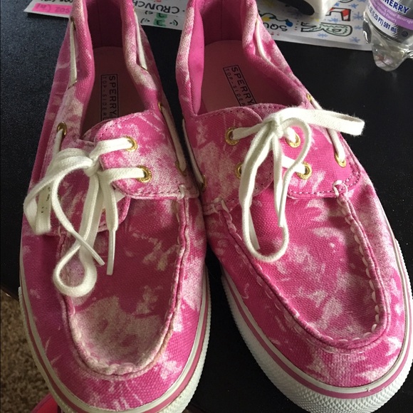 Pink Tie Dye Sperry Shoes