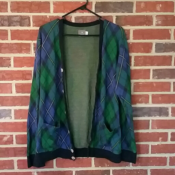 Men's plaid cardigan