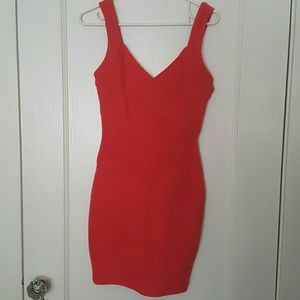 Coral bandage dress