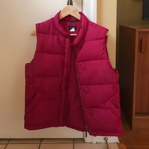 Pink J. Crew puffy vest