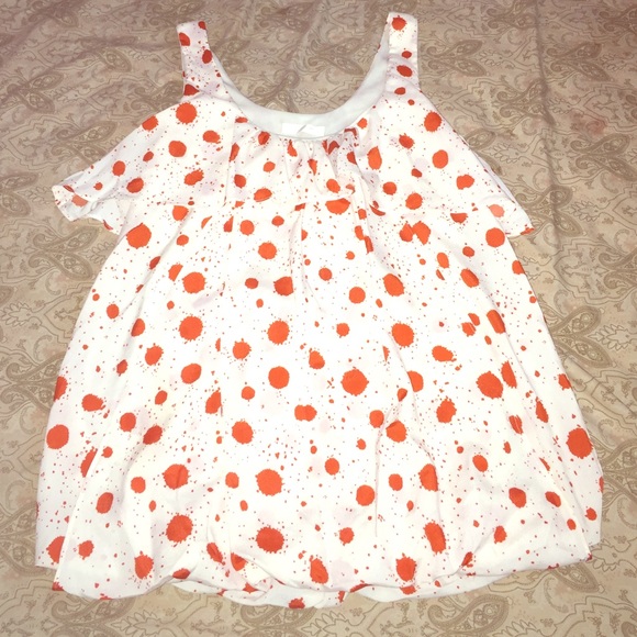 Polka Dot Bubble Hem Top Sz S