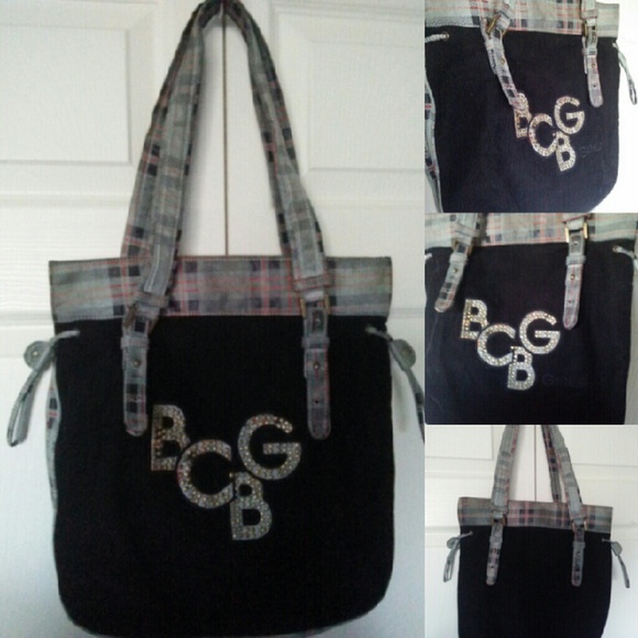 BCBG girl corduroy faux leather trim  tote bag - Picture 1 of 1