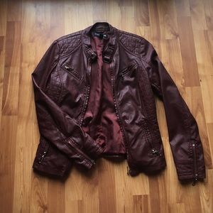 Red leather jacket