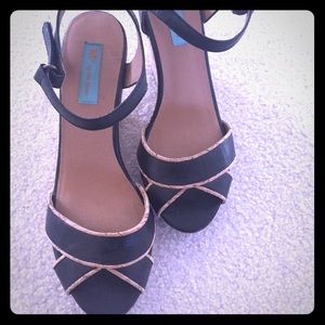 Ankle strap cork wedge