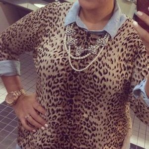 Leopard print cardigan Size XL