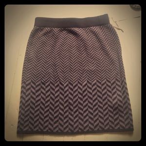 Wool blend herringbone skirt