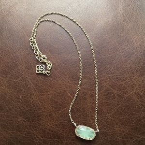 Elisa Necklace Seafoam green and gold kendra Scott