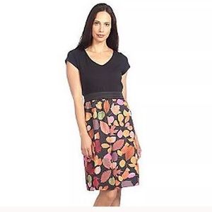 Isaac Mizrahi Colorful Leaves Dress Black L