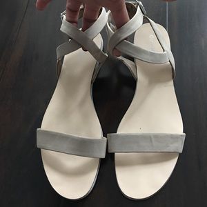 Calvin Klein Nude Brushed Leather Sandals