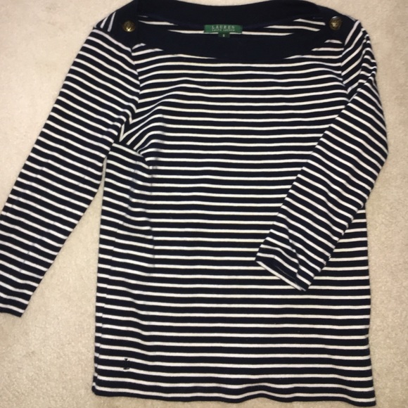Ralph Lauren Navy and White Striped Sweater! - Picture 1 of 2