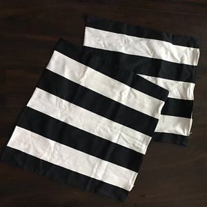 2 Pillow Covers (Black / White) Cotton Canvas