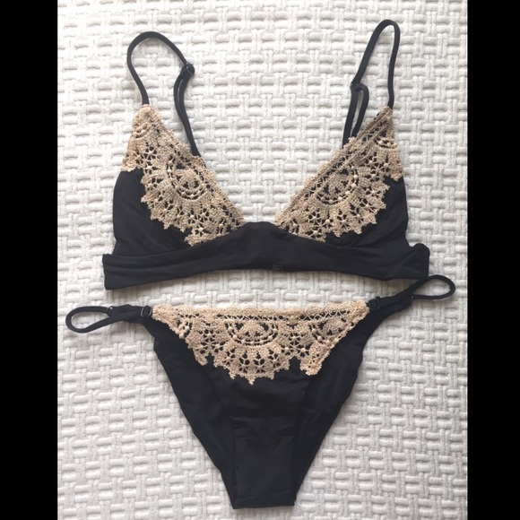 Blue life planet ECLIPSE crochet bikini set S XS 2 - Picture 6 of 7