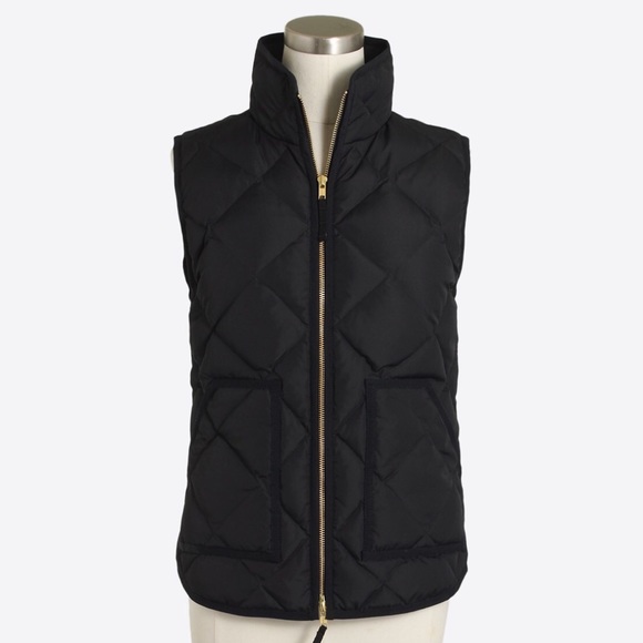 J Crew Black Quilted Puffer Vest (size Small)