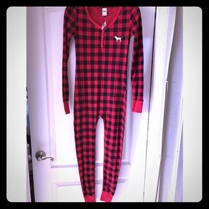 PINK red & black plaid onsie! RARE!