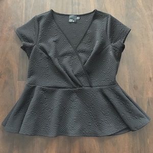ASOS Wrap Peplum Top (black)