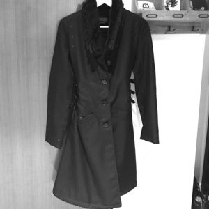 Heavy Red Gothic Steampunk Victorian Winter Coat M