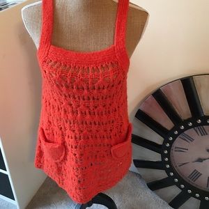 Orange knit dress