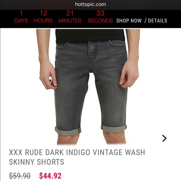 Gray skinny shorts - Picture 3 of 3