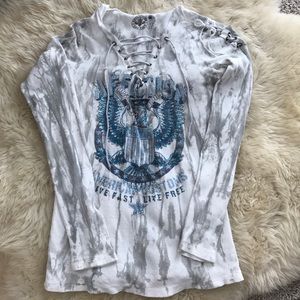 Long Sleeved Hooded Affliction Top