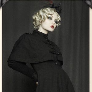 Heavy Red Gothic Victorian Cape Coat