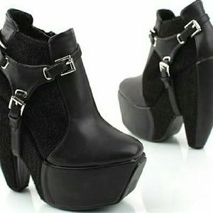 Platform Heel Harness Boots