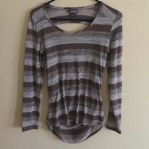 Striped open back blouse Ssz