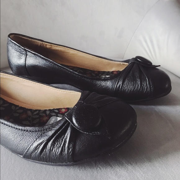 Black Button Flats