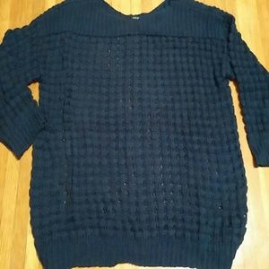 Navy blue knitted sweater