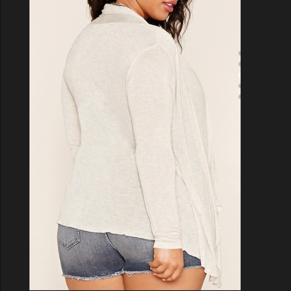 Heathered Long Sleeve Knit Cardigan - Picture 3 of 4