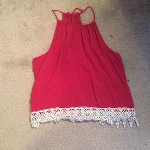 Red halter top