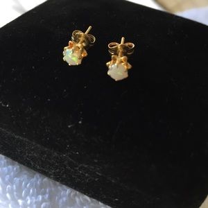 14k Gold Opal Earrings