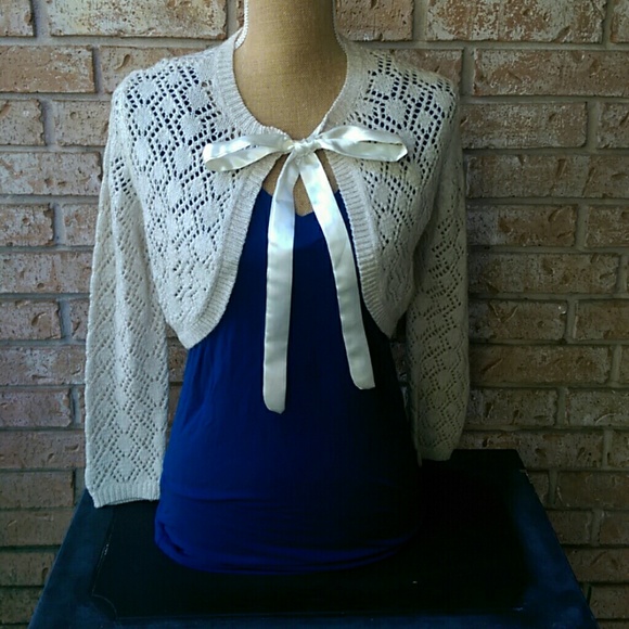 Cream Crocheted Shrug