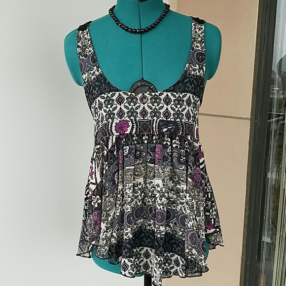 Purple Patterned Top - Picture 3 of 4